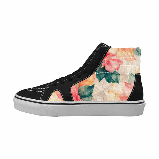 WOMEN'S Marble Floral High Top Canvas Vibrant Chaos Shoes