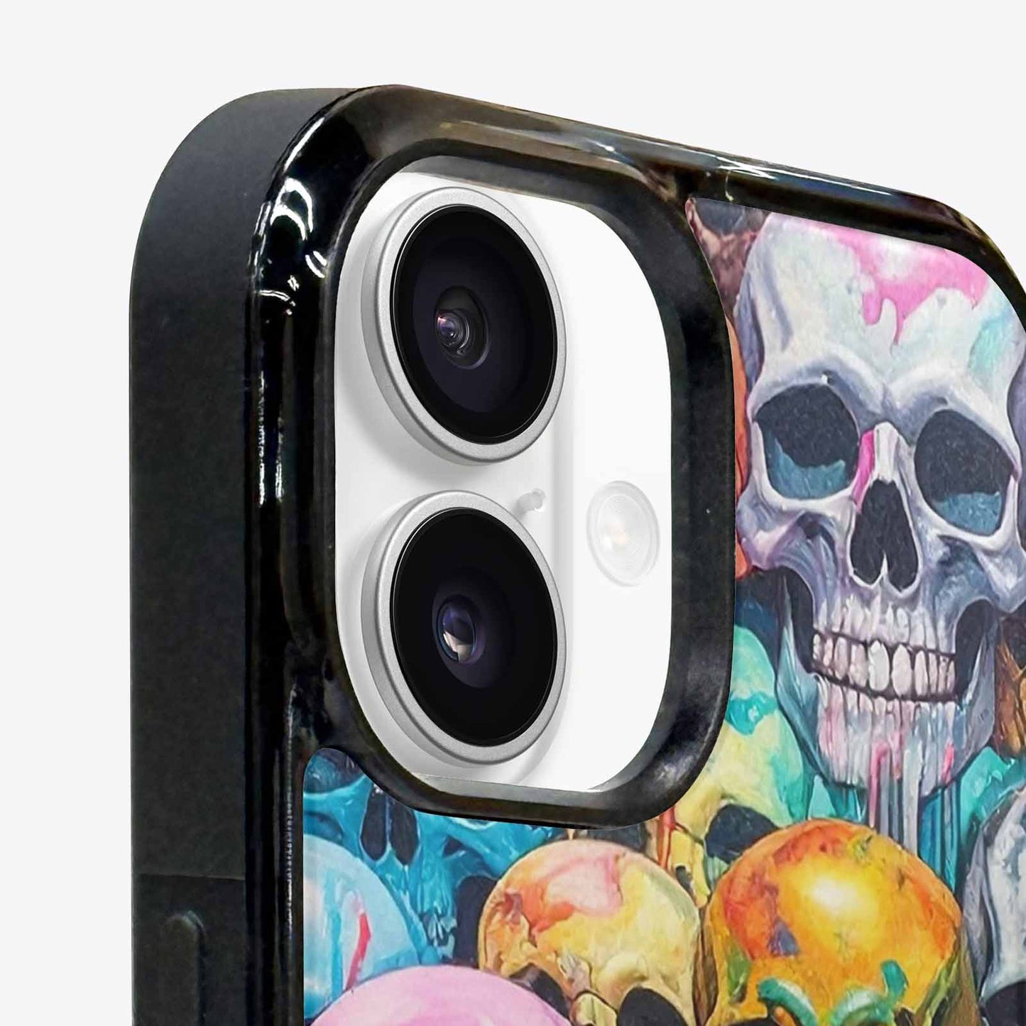 iPhone 16 Case — Skulls Marbleskulls Pattern, Custom Printed Phone Case
