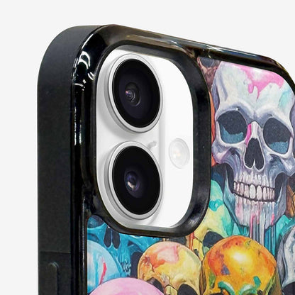 iPhone 16 Case — Skulls Marbleskulls Pattern, Custom Printed Phone Case