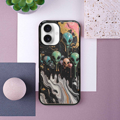 iPhone 16 Case — Aliens Marblemelting Aliens Pa Ciq, Customized Protective Case