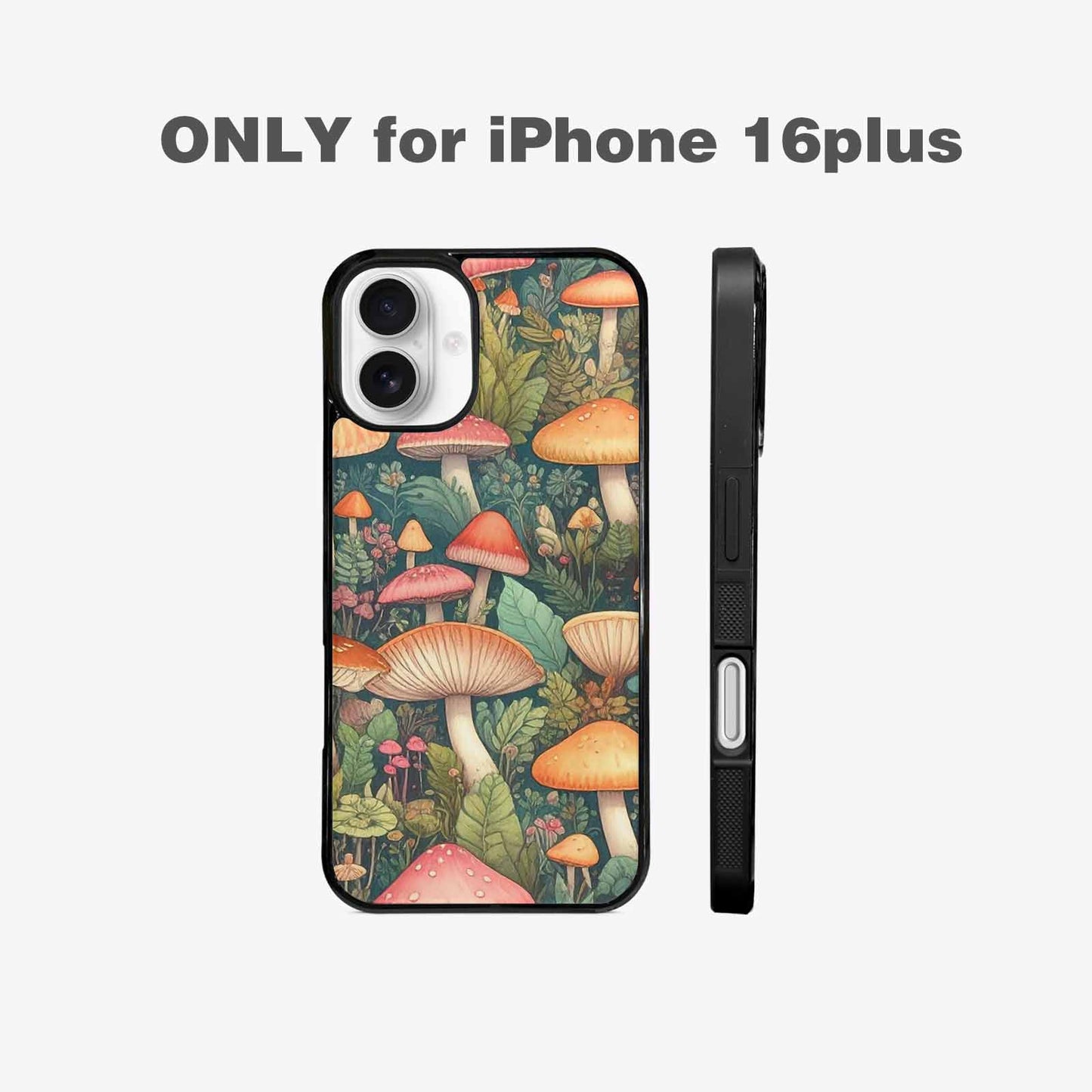 iPhone 16 Plus Case — Mushrooms Botanicalmushrooms P, Personalized Phone Case
