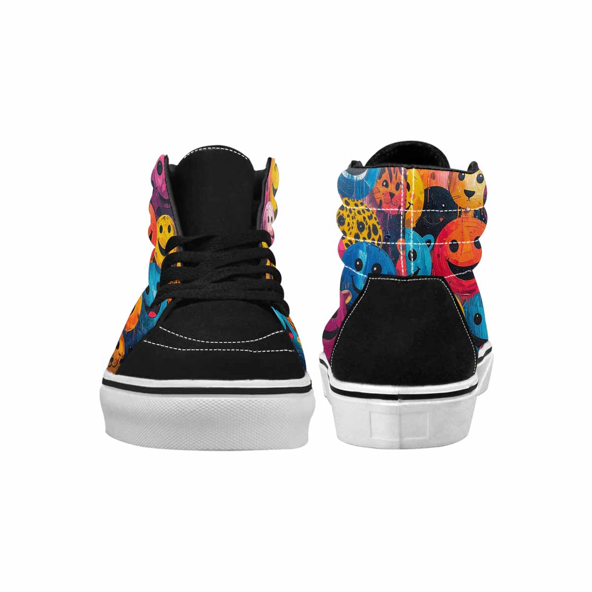 MEN'S Smiley Faces  Animal High Top Canvas Surreal Custom Shoes