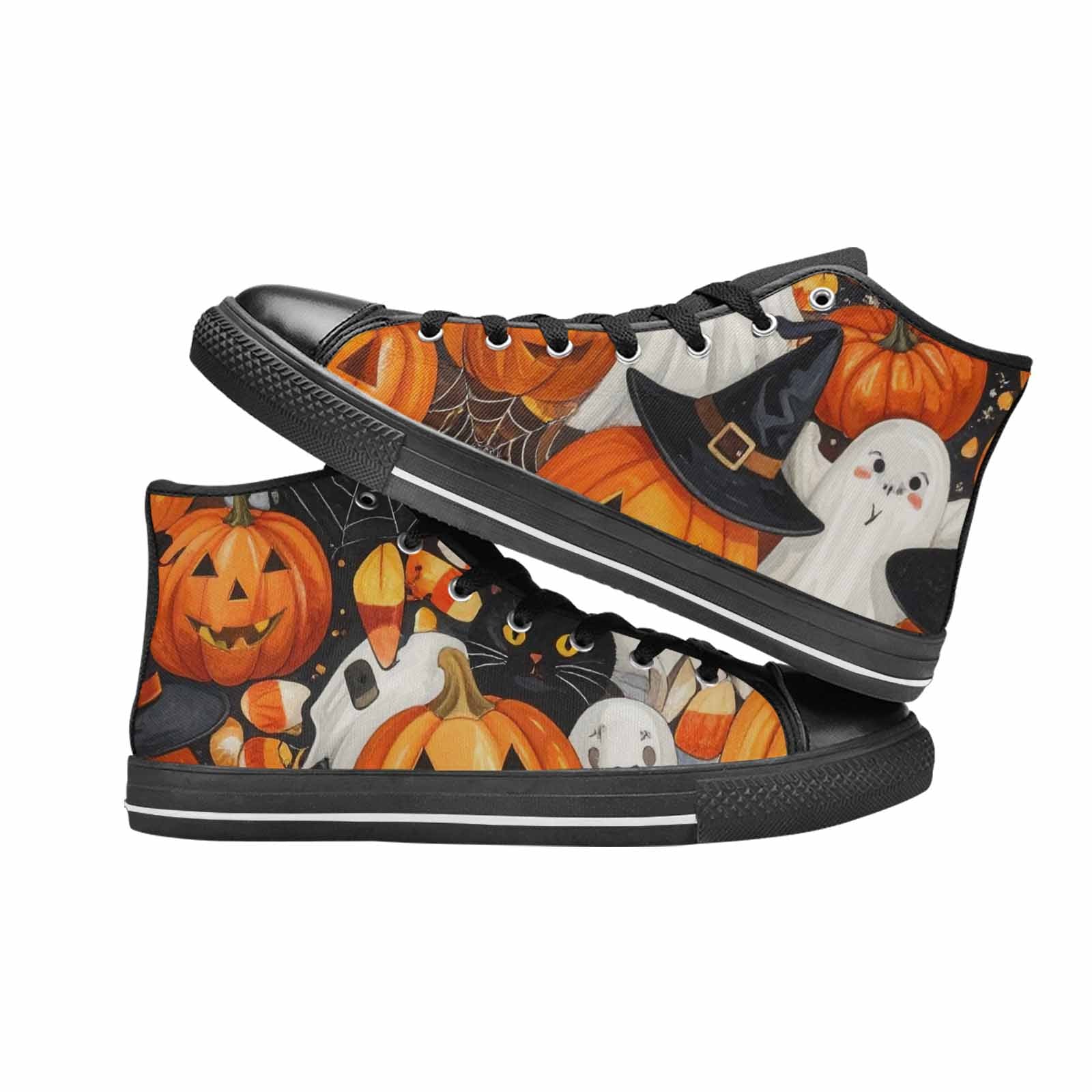 WOMEN'S Halloween High Top Canvas Wallpaper Art Custom Shoes