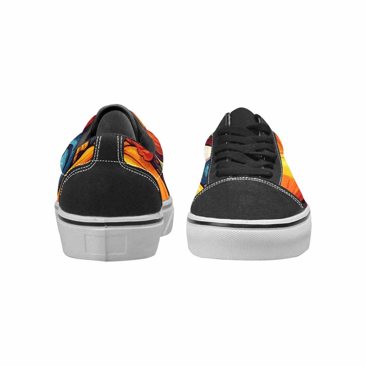 WOMEN'S Halloween Witches Ghouls Canvas Lace-Up Vibrant Chaos Custom Shoes