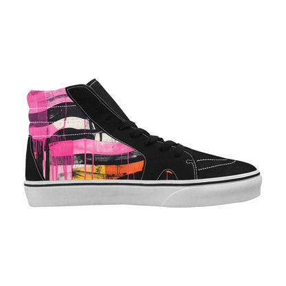 MEN'S Zebra Stripe Burst High Top Canvas Wallpaper Art Sneakers