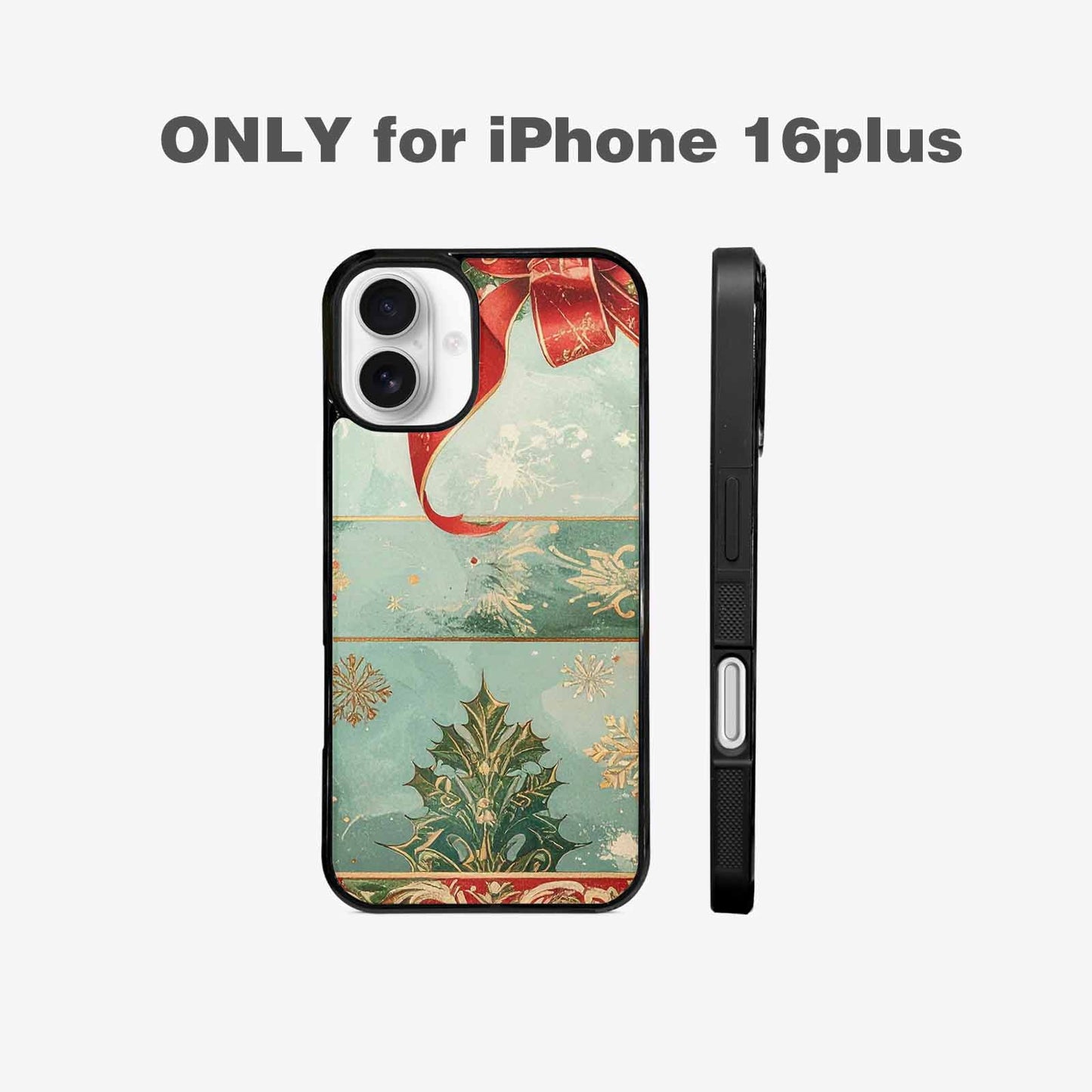 iPhone 16 Plus Case — Christmas Wrapping Paper Pattern Art Wallpaper, Custom Made Phone Cover