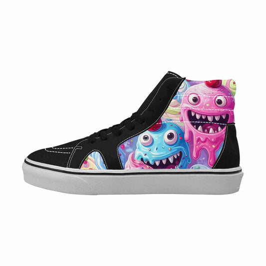 WOMEN'S Melting Icecream Monster Cherry High Top Canvas Neon Fantasy Custom Shoes