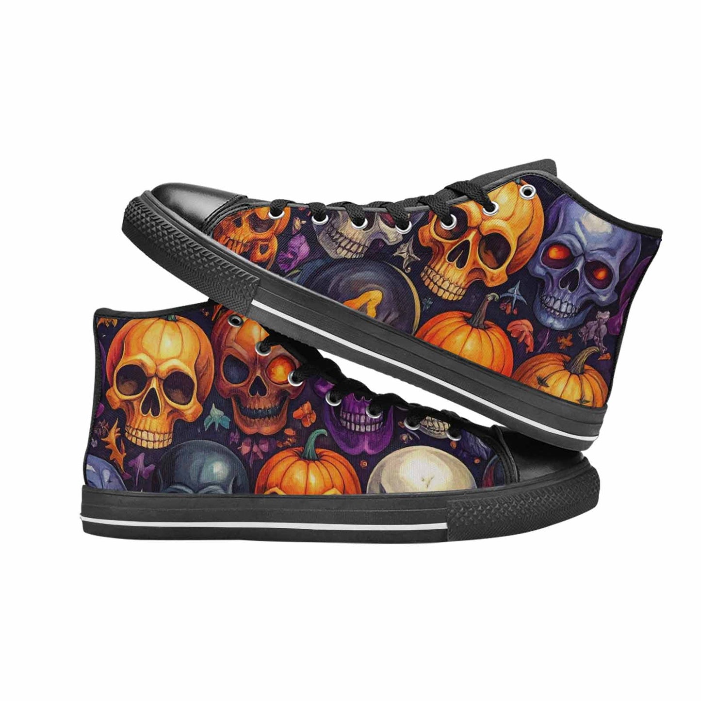 MEN'S Skulls - Halloween High Top Canvas Neon Fantasy Shoes