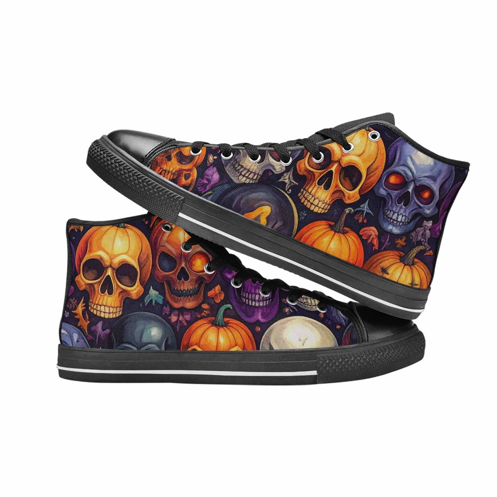 MEN'S Skulls - Halloween High Top Canvas Neon Fantasy Shoes