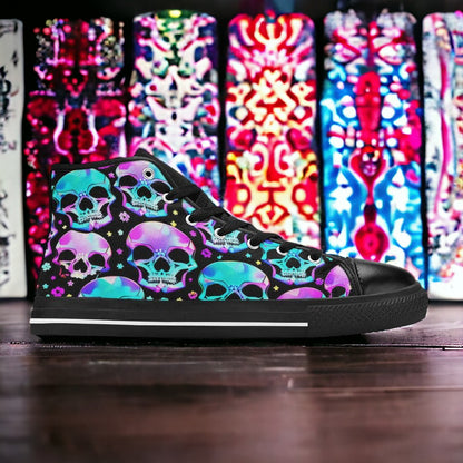 Cherry Blossom Orange Black Unique MEN Bold Art - Freaky Shoes | Custom Art Sneakers
