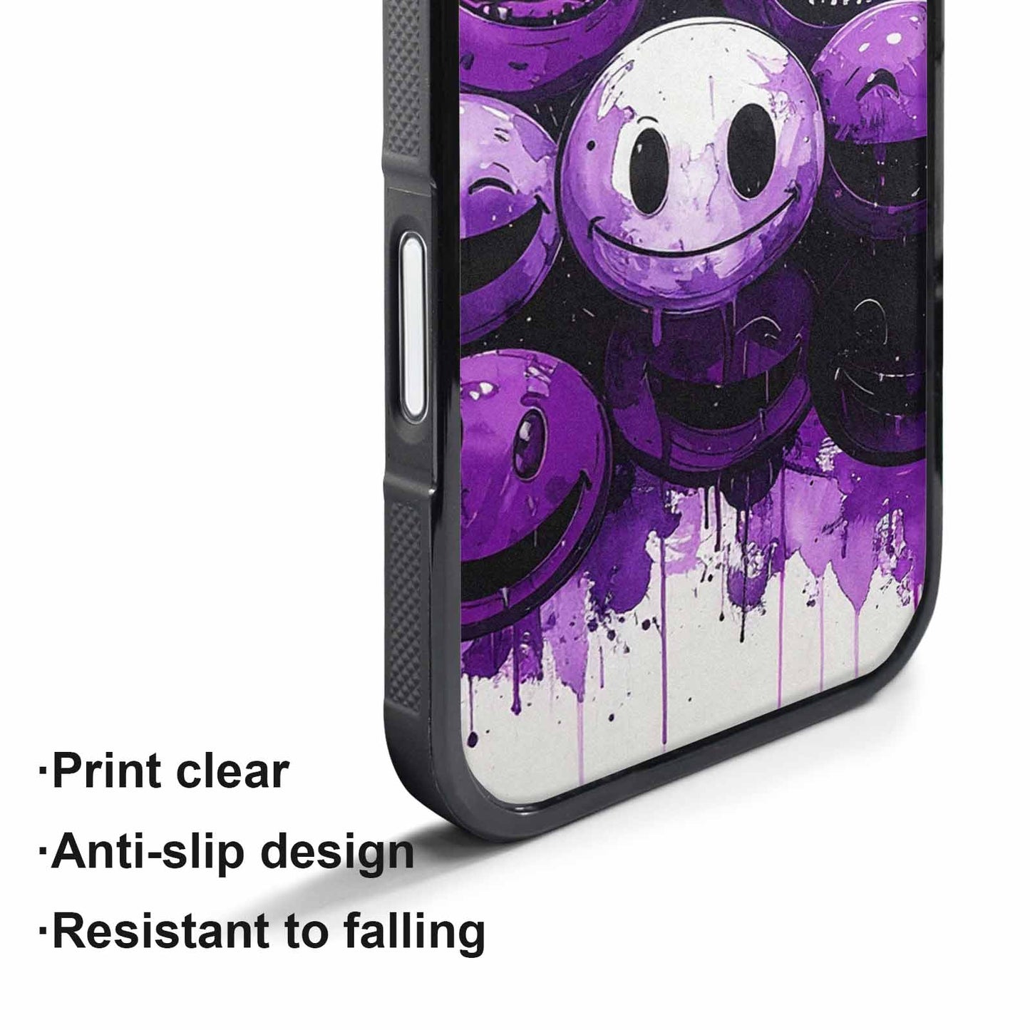 iPhone 17 Air Case — Black Purple Ink Melting Moon Original, Customized Protective Case