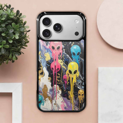 iPhone 17 Pro Max Case — Aliens Marblemelting Aliens Pa Alien Scifi, Custom Designed Case Cover