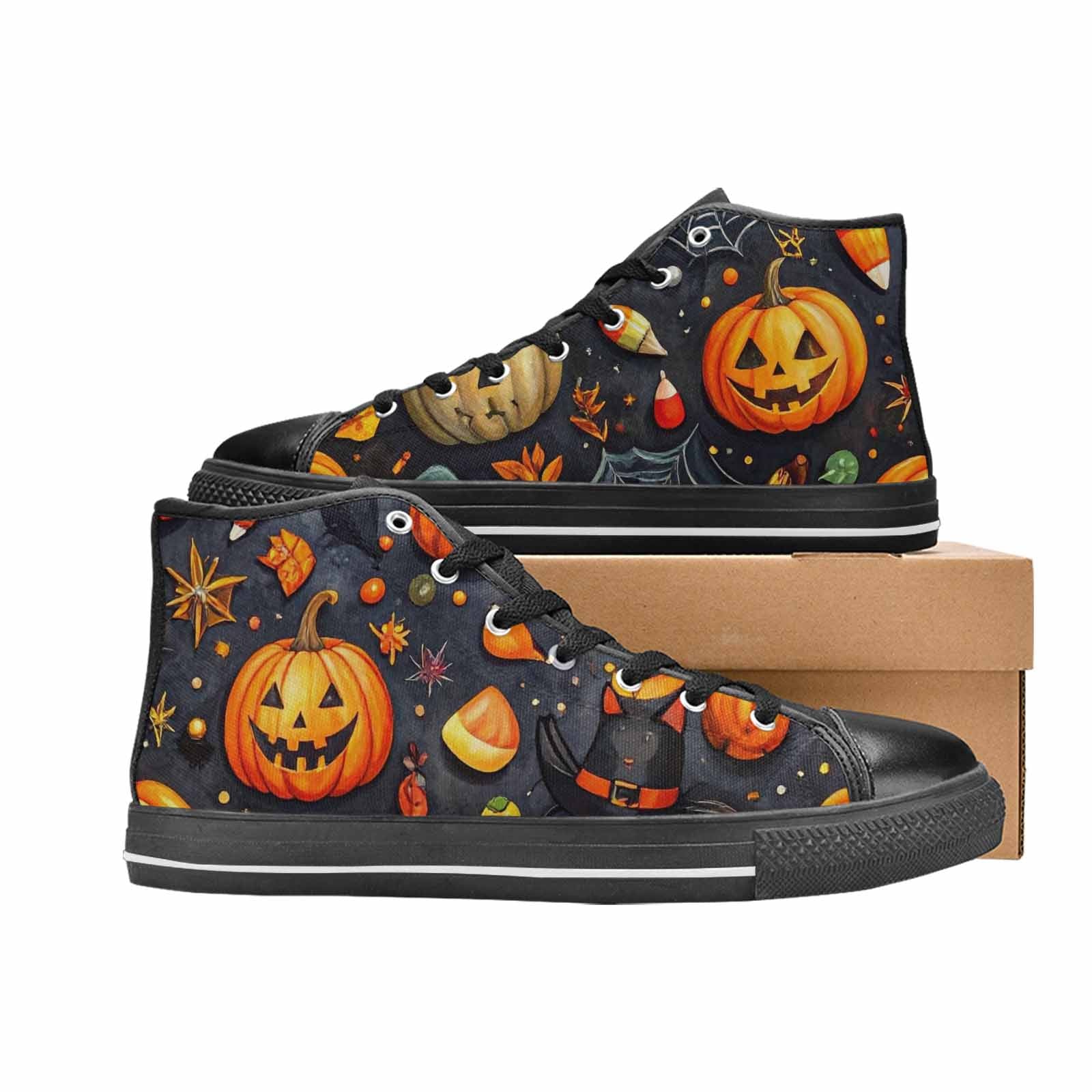 WOMEN'S Halloween High Top Canvas Grunge Sneakers