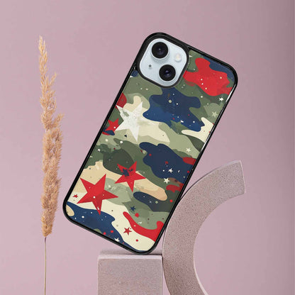 iPhone 15 Plus Case — Military Camo Blotch Texture Blended With, Original Design Phone Case