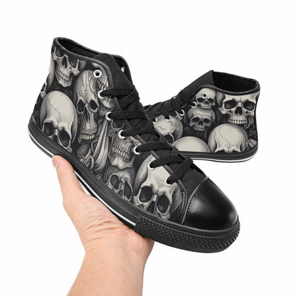 MEN'S Skulls - Classic High Top Canvas Vibrant Chaos Sneakers