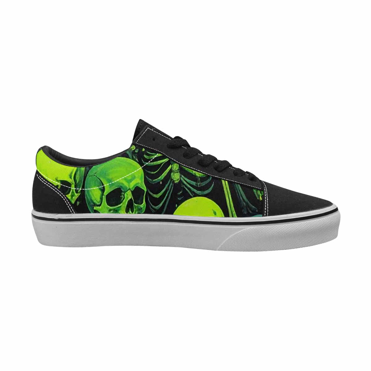 WOMEN'S Skeletons × Neon Green Lace-Up Canvas Dreamlike Shoes