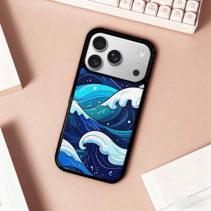 iPhone 17 Pro Case — Glossy Winter Wave Seamless Cartoon Cute, Personalized Phone Case