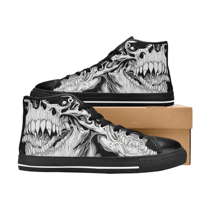 WOMEN'S Cc Demons Grey High Top Canvas Vibrant Chaos Custom Shoes