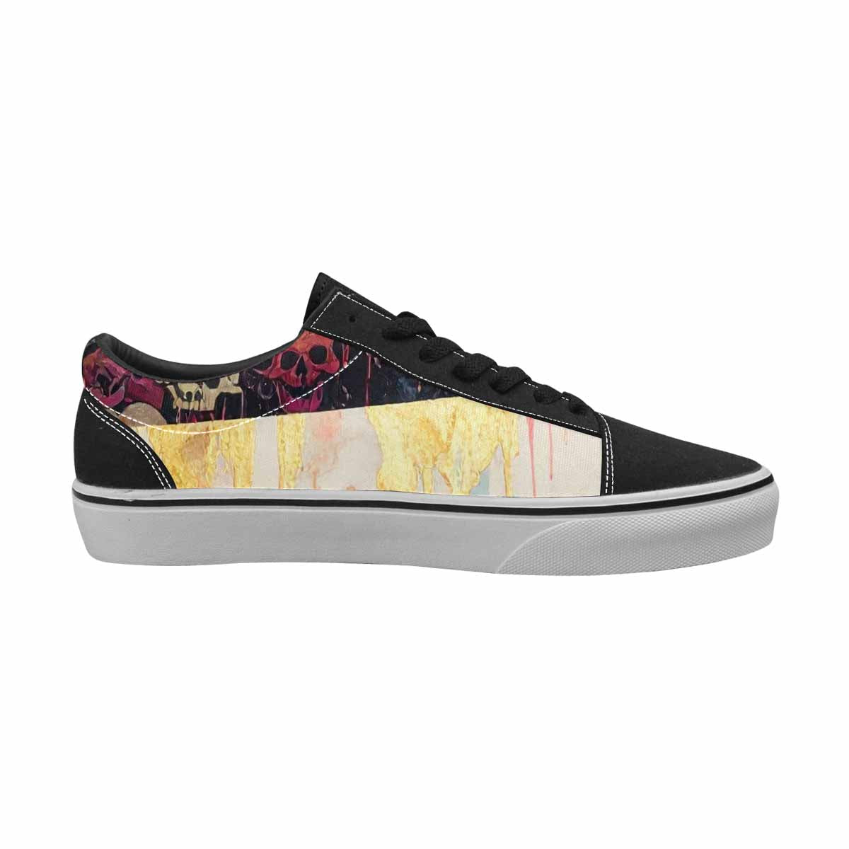 WOMEN'S Skulls  Marble Skulls Lace-Up Canvas Surreal Custom Shoes