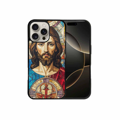 iPhone 16 Pro Max Case — Jesus Face Small Cross And Faith, Custom Made Phone Cover