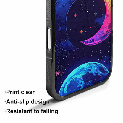 iPhone 17 Case — Neon Winter Moon Cartoon Cute, Custom Art Phone Cover