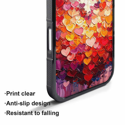 iPhone 17 Pro Max Case — Full Color Vibrant Heart Original Art, Custom Phone Case