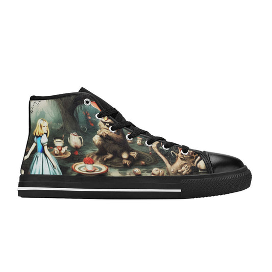 WOMEN'S Creepy World Wonderland High Top Canvas Surreal Sneakers