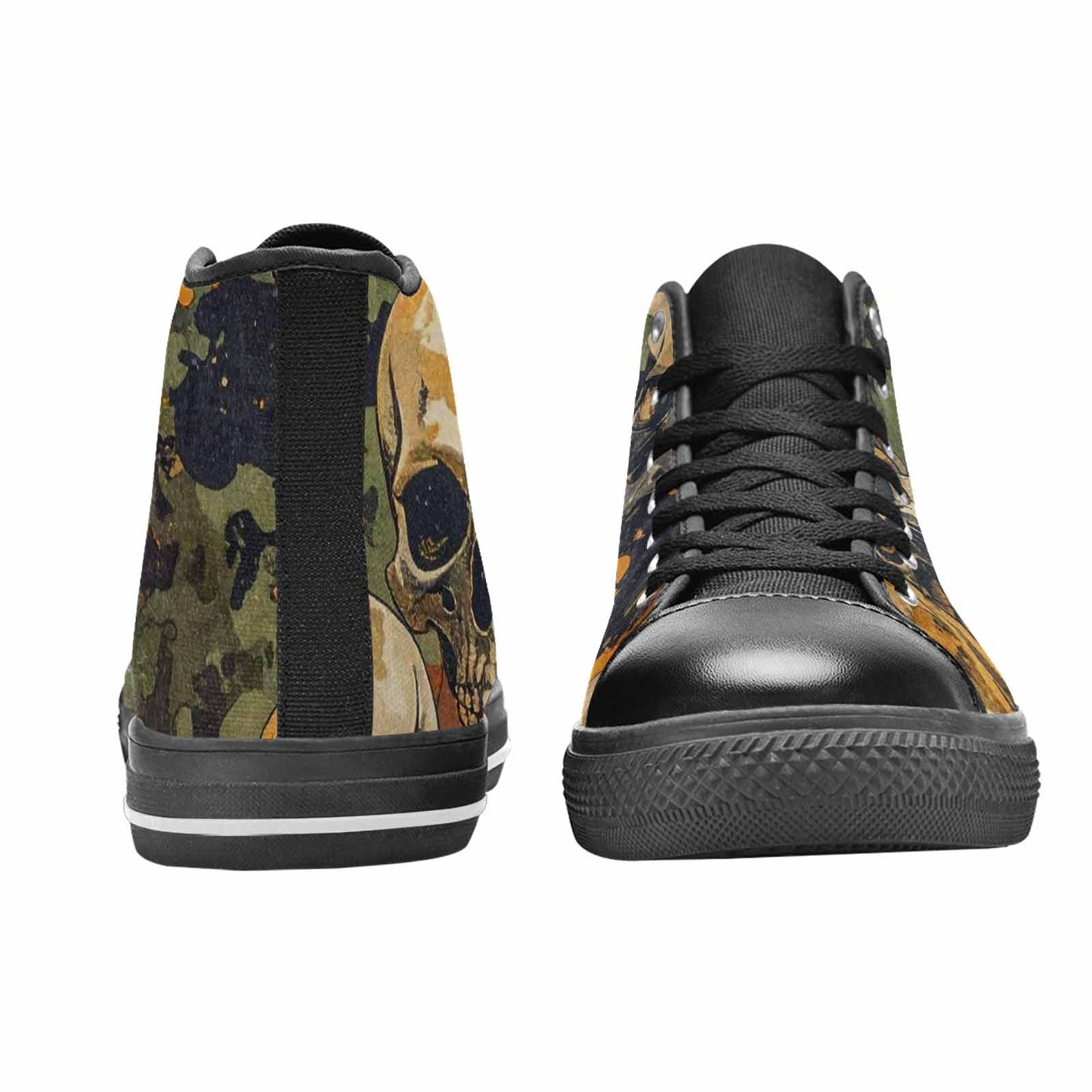 WOMEN'S Military Camo Skull High Top Canvas Surreal Sneakers