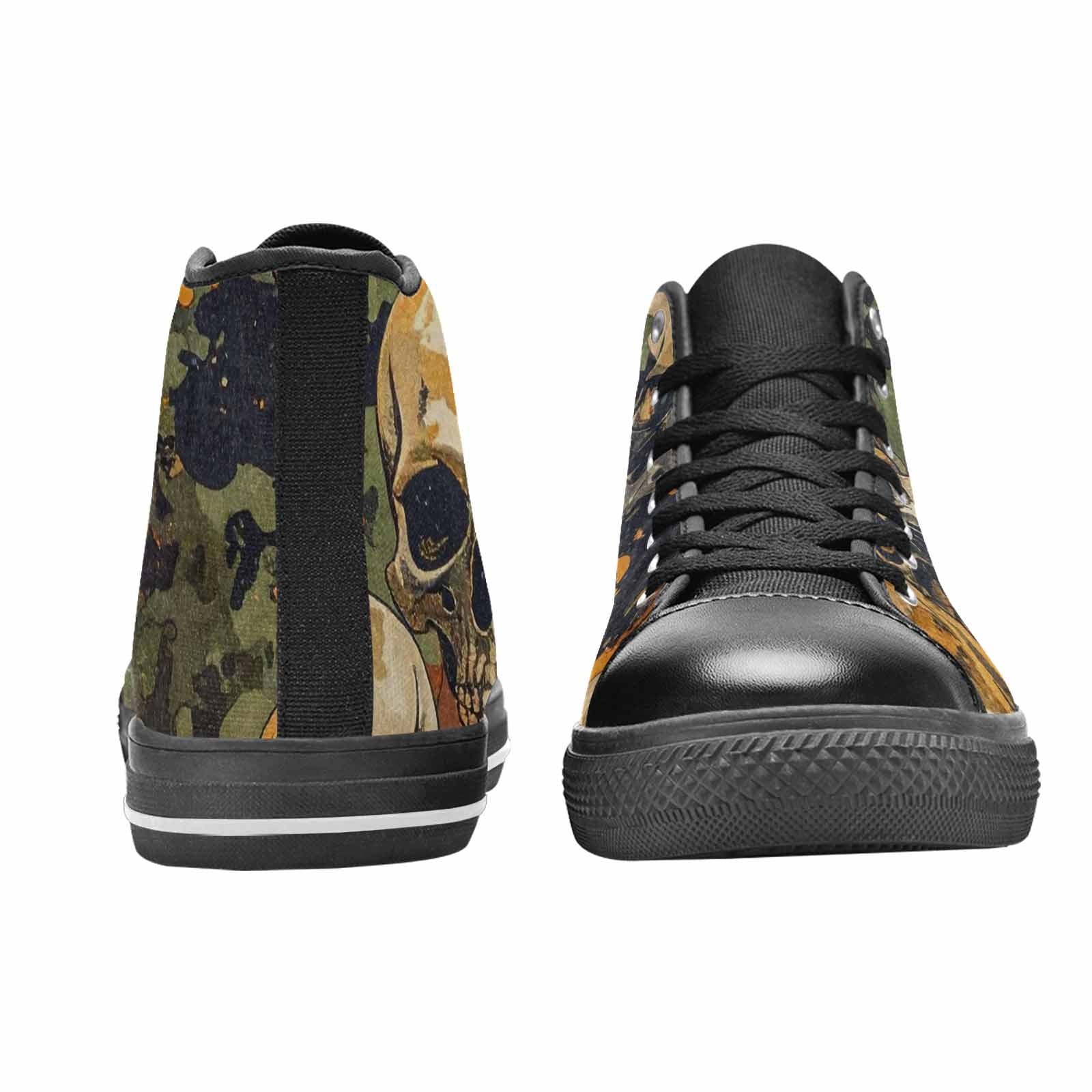 WOMEN'S Military Camo Skull High Top Canvas Surreal Sneakers