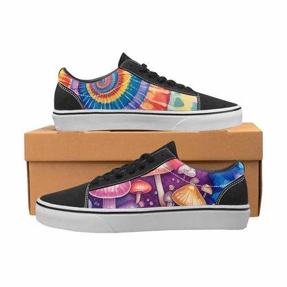 WOMEN'S Mushrooms  Tie Dye Lace-Up Canvas Vivid Custom Sneakers