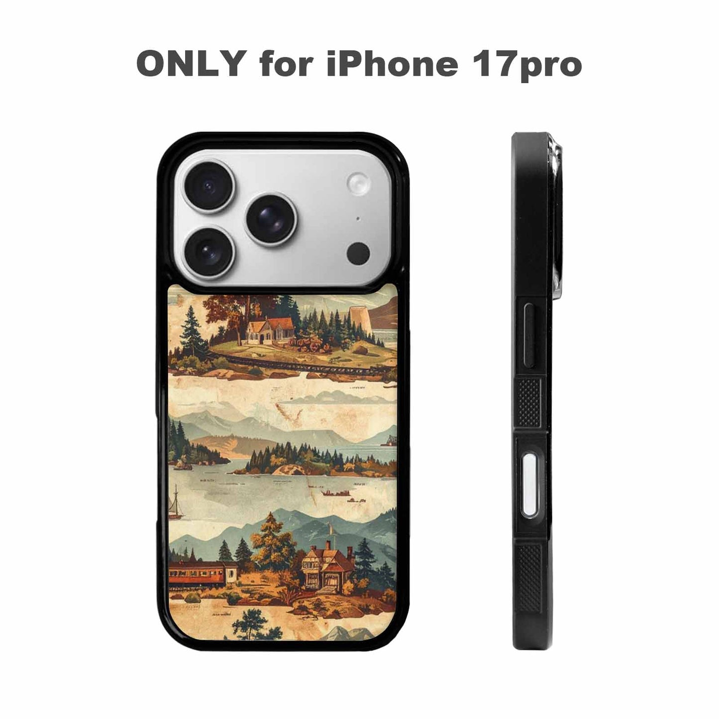 iPhone 17 Pro Case — Vintage Travel Artwork Pattern Retro Vintage, Personalized Phone Case