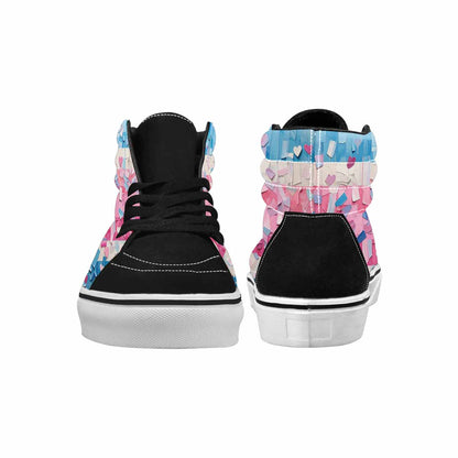MEN'S Transgender Pride Flag High Top Canvas Vivid Sneakers