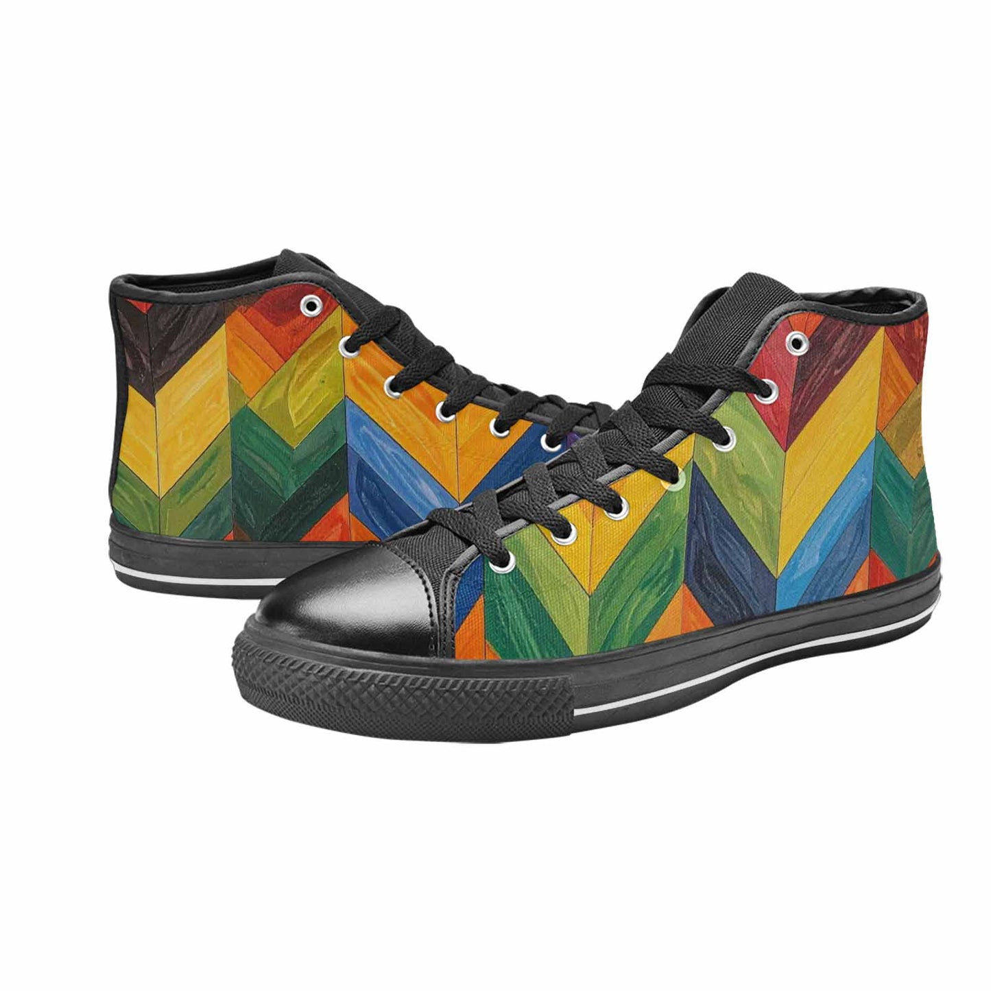 MEN'S Progress Pride Flag High Top Canvas Vivid Custom Sneakers