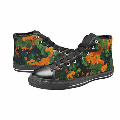 MEN'S Military Camouflage Blotch High Top Canvas Grunge Custom Sneakers
