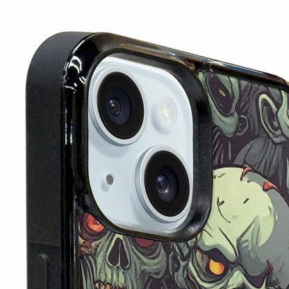 iPhone 15 Case — Zombie Head Pattern Hundreds Of Small, Custom Art Phone Cover
