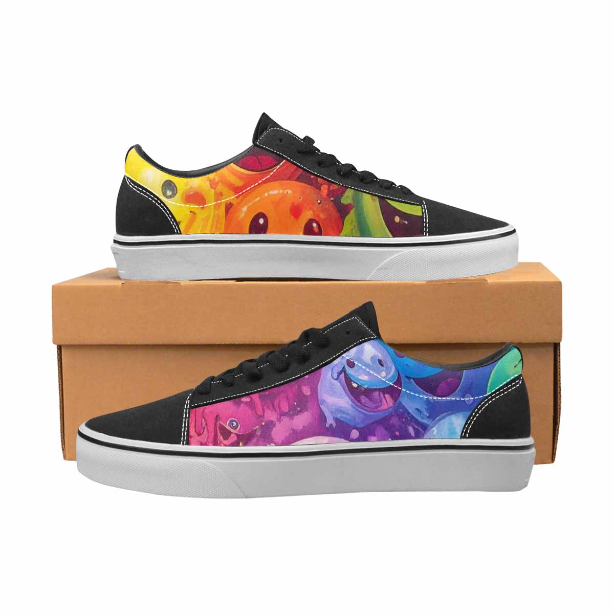 WOMEN'S Smiley Facessmiley Faces  Lace-Up Canvas Surreal Custom Shoes