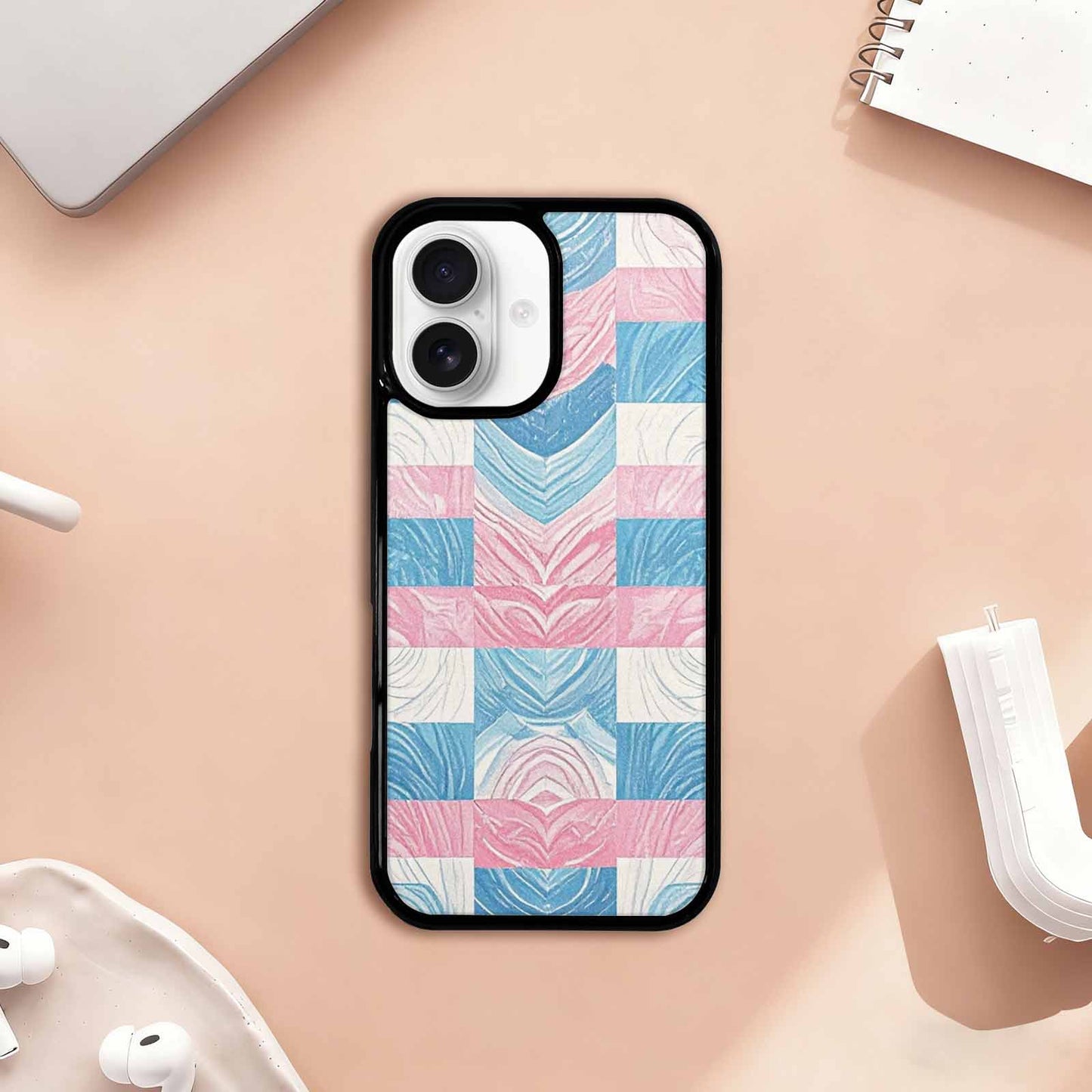 iPhone 17 Case — Transgender Flag Color Theme Original Art, Original Design Phone Case