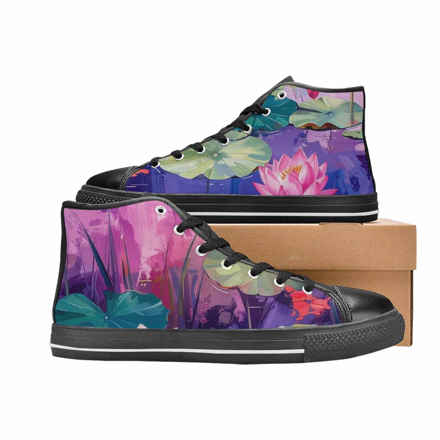MEN'S Monet-Style Impressionist Water High Top Canvas Dark Academia Shoes