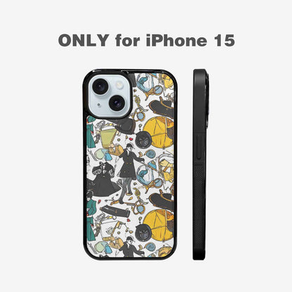 iPhone 15 Case — Noir Spy Silhouette Pen Ink Noir, Custom Art Phone Cover