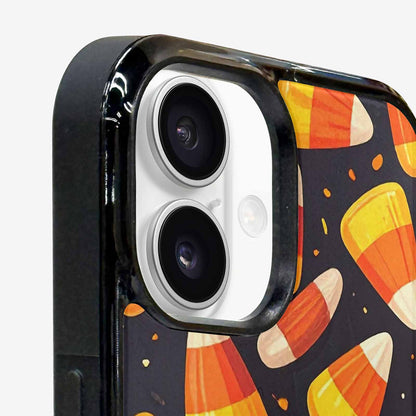 iPhone 16 Plus Case — Halloween Candy Corn, Custom Printed Phone Case