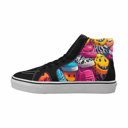 MEN'S Smiley Faces High Top Canvas Cottagecore Custom Sneakers
