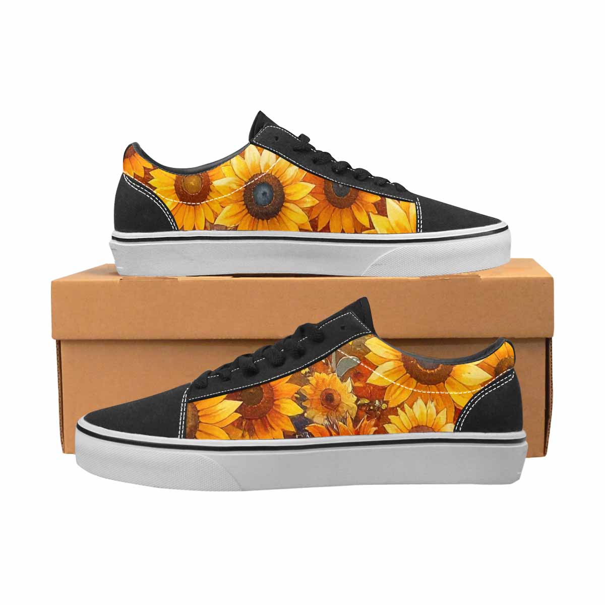 WOMEN'S Sunflower Burst Lace-Up Canvas Neon Fantasy Custom Shoes