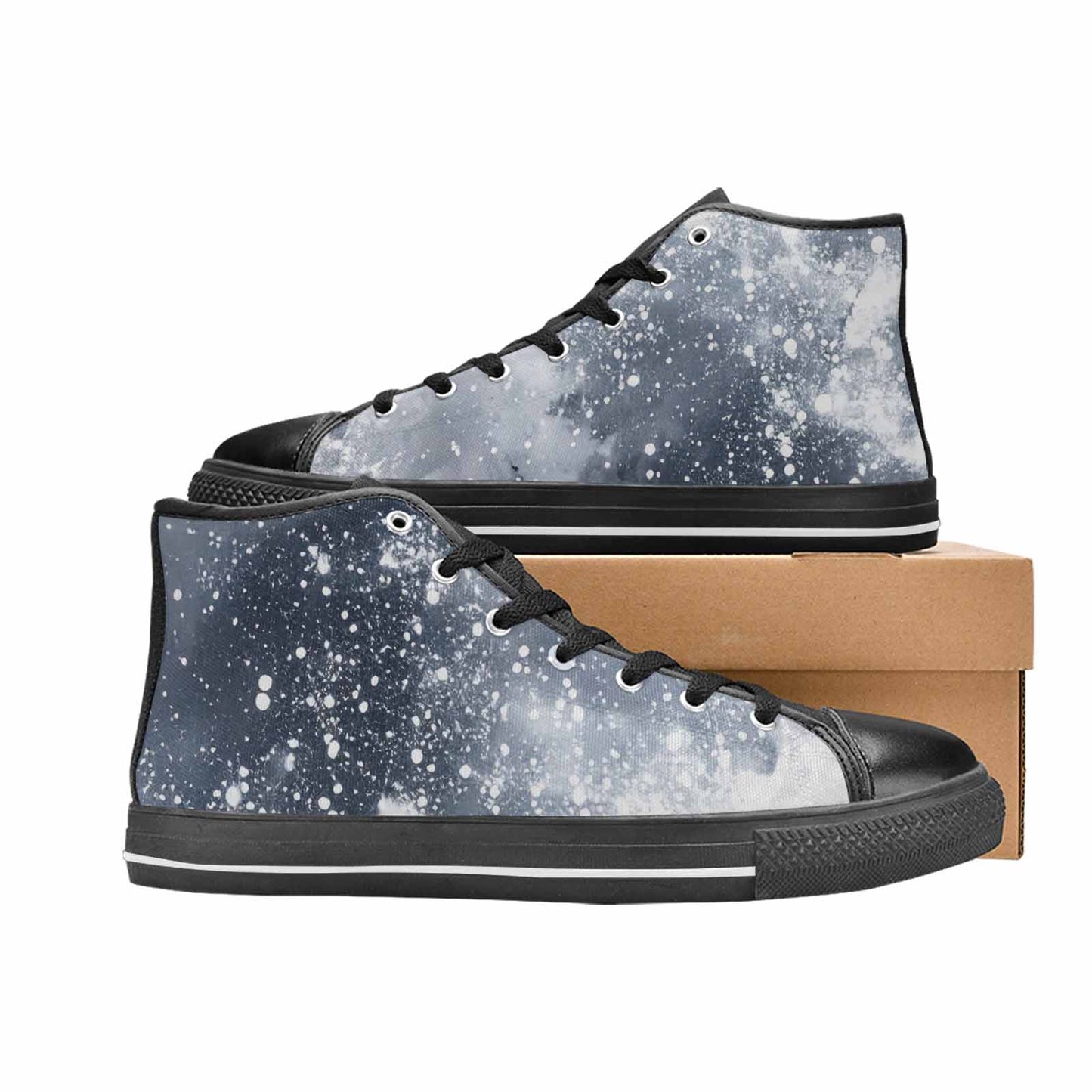 WOMEN'S Galaxy Art - High Top Canvas Grunge Custom Sneakers
