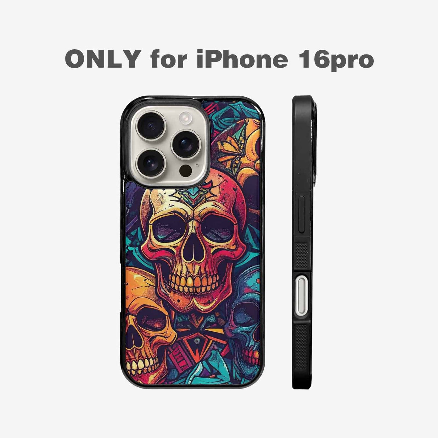 iPhone 16 Pro Case — Sacred Geometry Lots Of Skulls Seamless, Personalized Phone Case