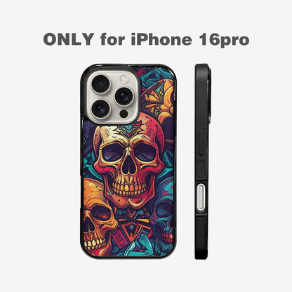 iPhone 16 Pro Case — Sacred Geometry Lots Of Skulls Seamless, Personalized Phone Case