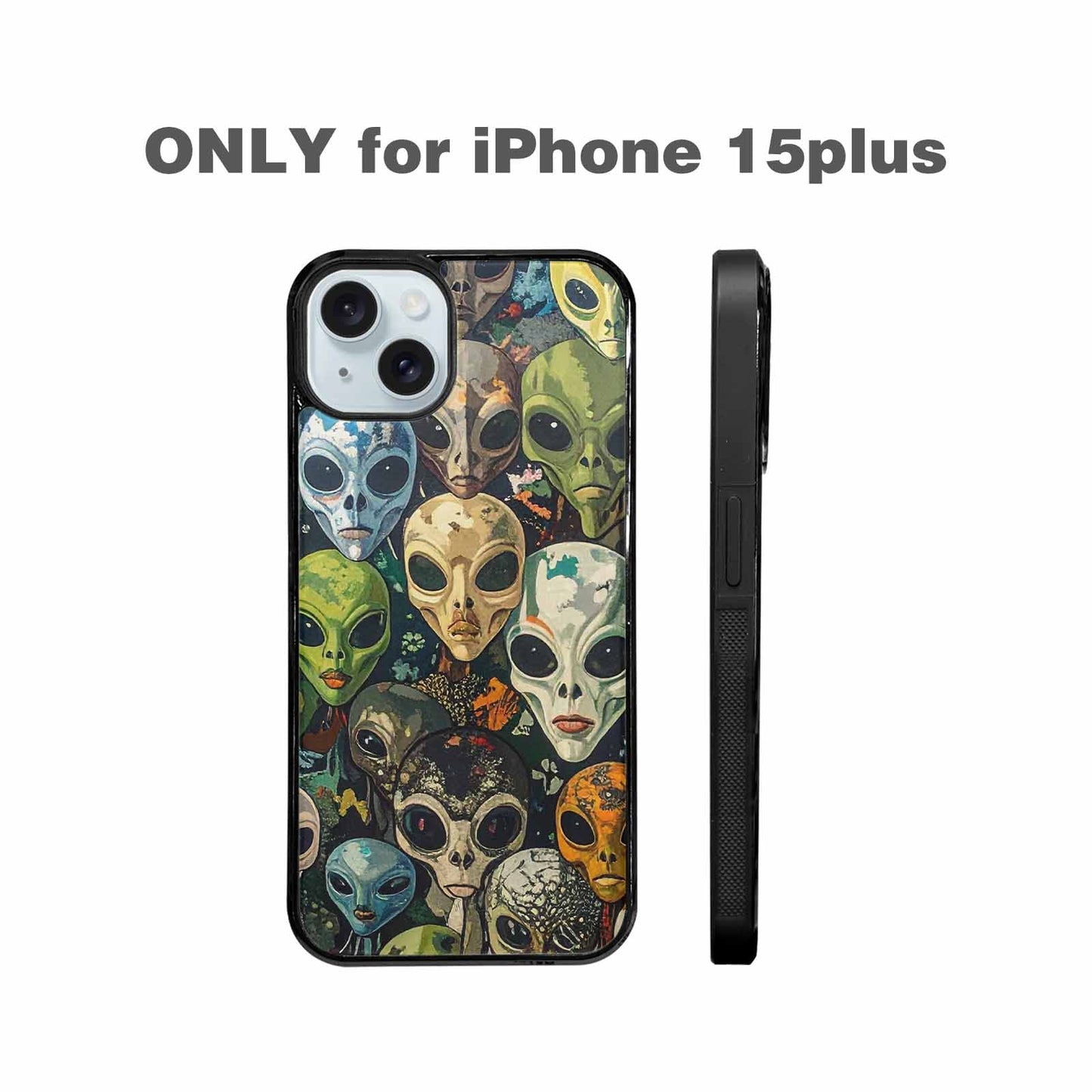 iPhone 15 Plus Case — Aliens Camo Aliens Pattern Hundreds Of, Custom Phone Case
