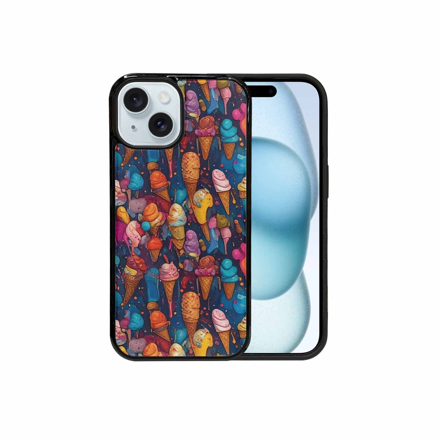 iPhone 15 Case — Ice Cream Motif Ice Cream Motifs, Custom Designed Case Cover