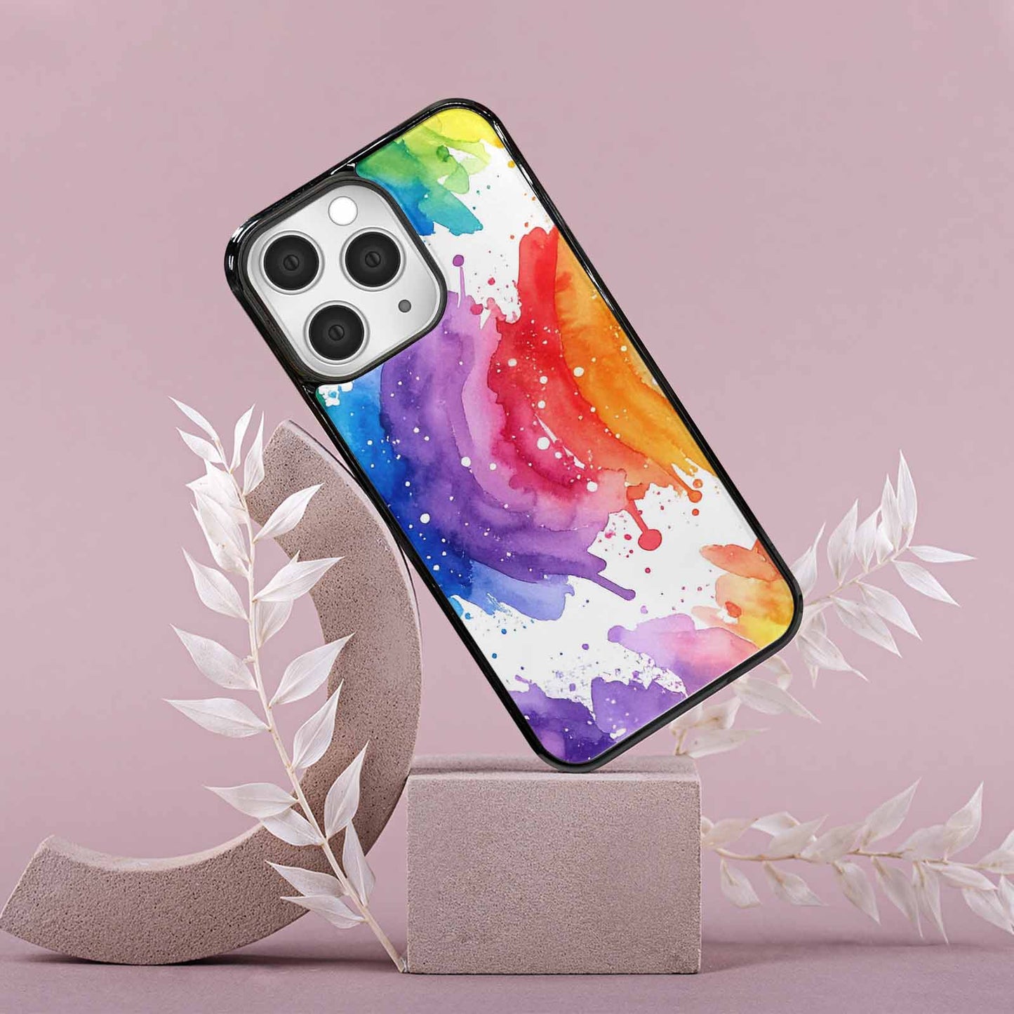 iPhone 15 Pro Max Case — Watercolor Splash Abstract Pattern Seamless Repeat, Custom Made Phone Cover