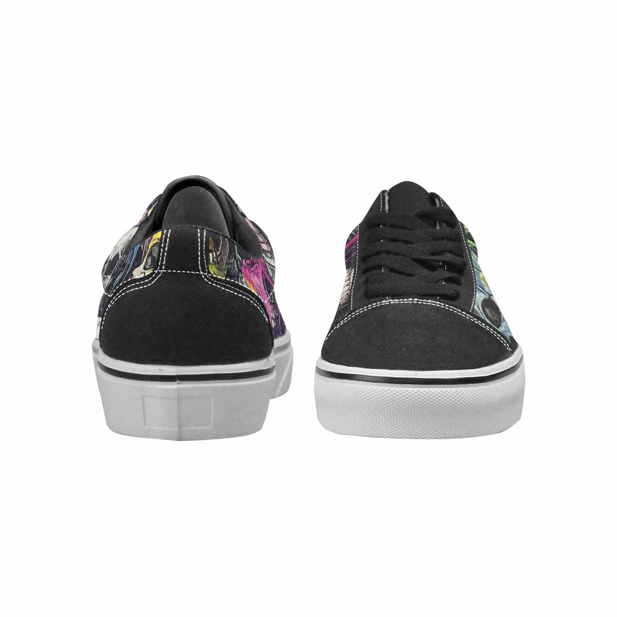 WOMEN'S Rainbow From Skull S Lace-Up Canvas Grunge Shoes
