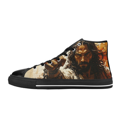 WOMEN'S Jesus_Ht_02 High Top Canvas Surreal Custom Sneakers